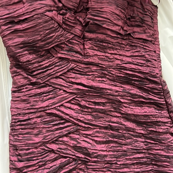 Pronovias Barcelona Dark Purple / Burgundy one shoulder long dress - Picture 10 of 13